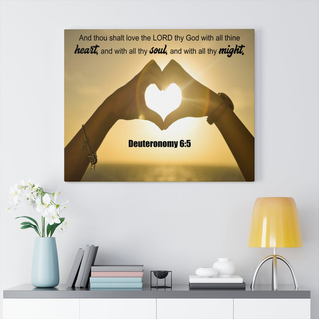 Scripture Walls Love The Lord Deuteronomy 6:5 Bible Verse Canvas Christian Wall Art Ready to Hang Unframed-Express Your Love Gifts