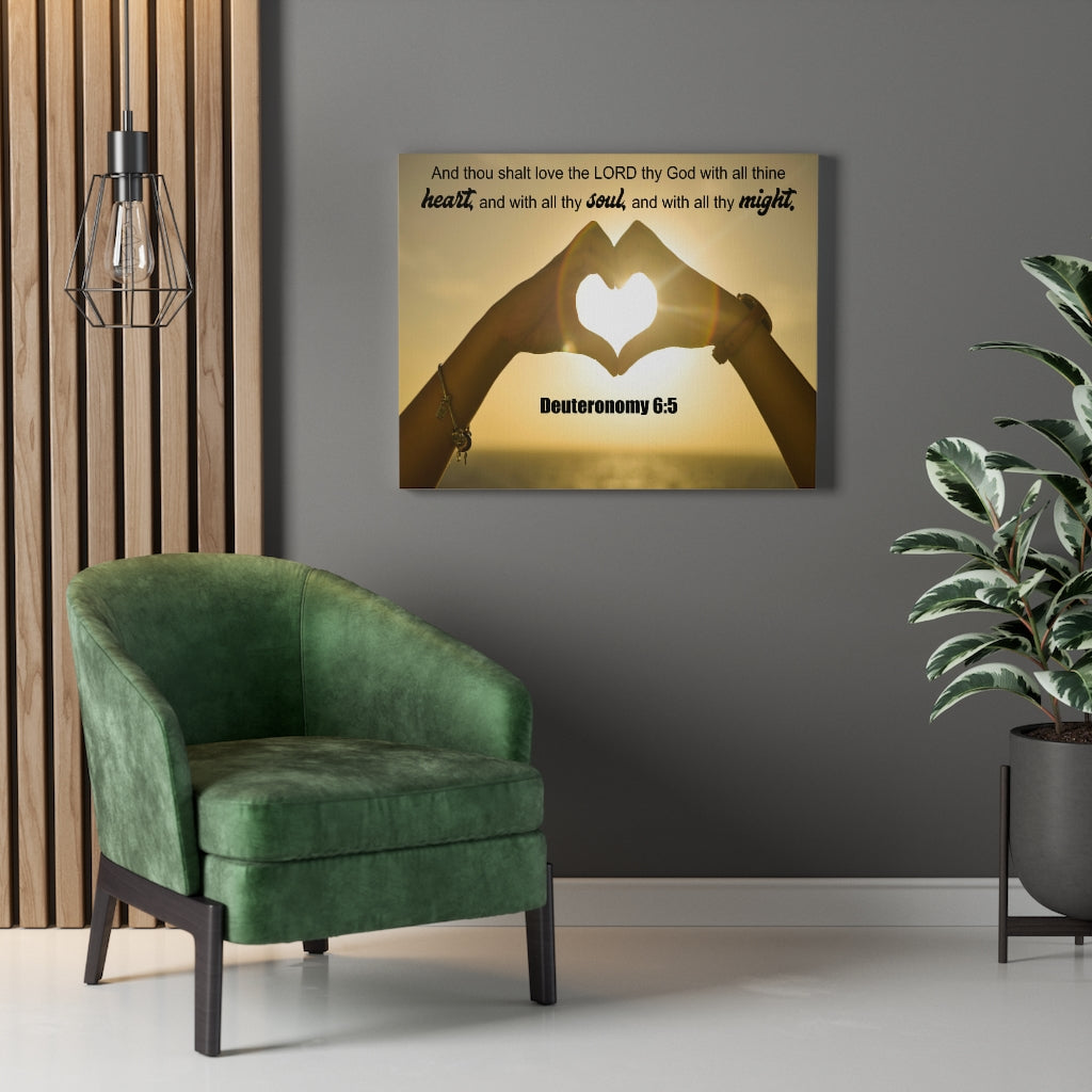 Scripture Walls Love The Lord Deuteronomy 6:5 Bible Verse Canvas Christian Wall Art Ready to Hang Unframed-Express Your Love Gifts