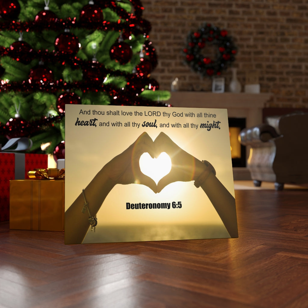 Scripture Walls Love The Lord Deuteronomy 6:5 Bible Verse Canvas Christian Wall Art Ready to Hang Unframed-Express Your Love Gifts