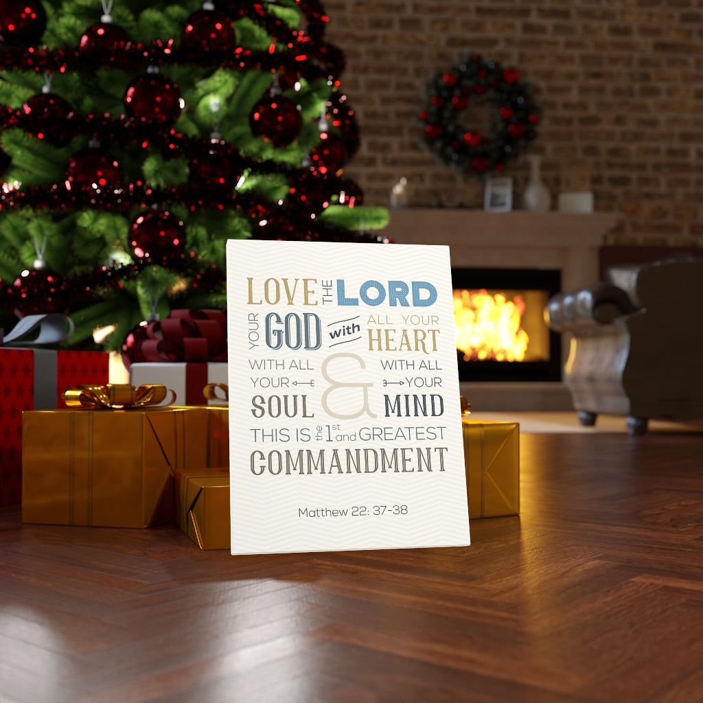 Scripture Walls Love The Lord Matthew 22:37-38 Bible Verse Canvas Christian Wall Art Ready to Hang Unframed-Express Your Love Gifts