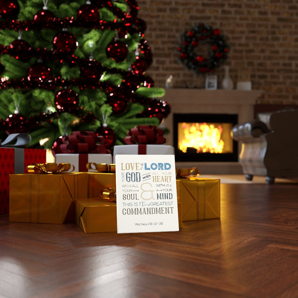 Scripture Walls Love The Lord Matthew 22:37-38 Bible Verse Canvas Christian Wall Art Ready to Hang Unframed-Express Your Love Gifts