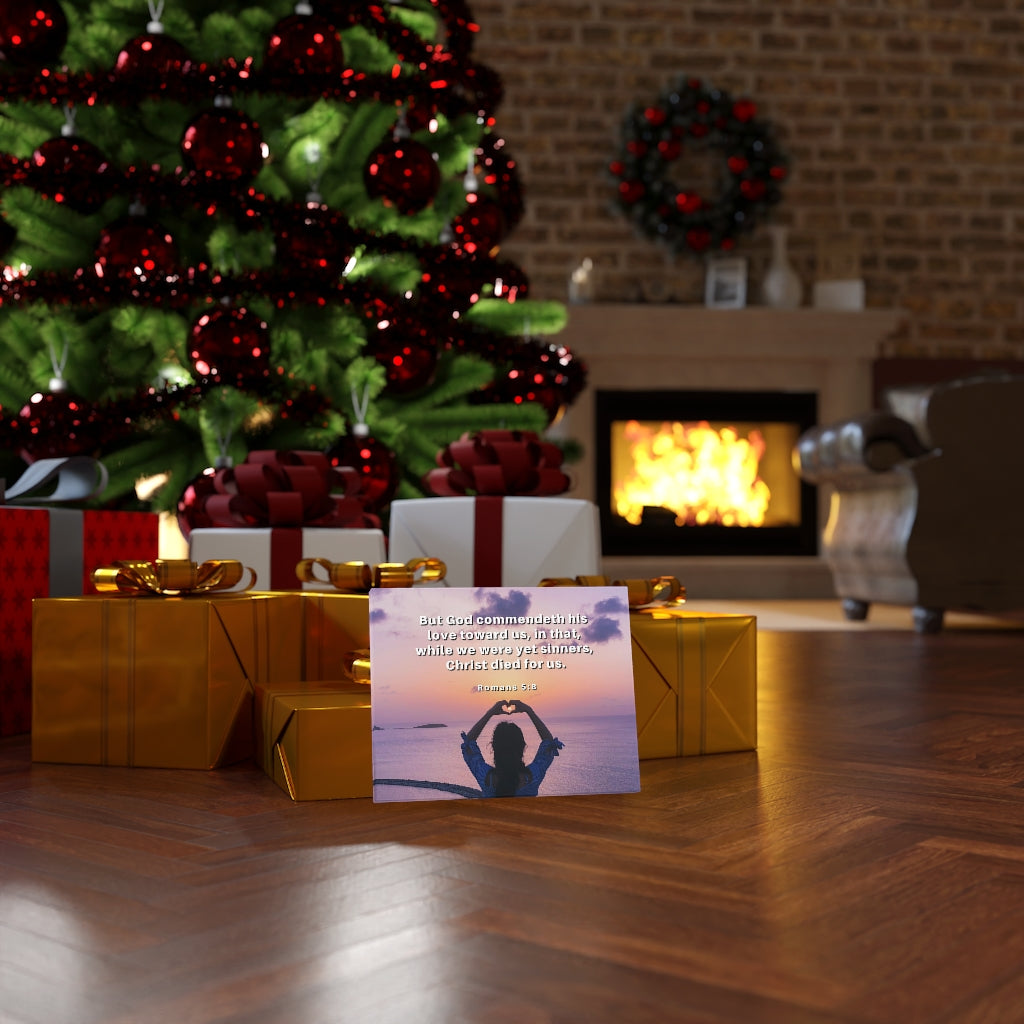 Scripture Walls Love Towards Us Romans 5:8 Bible Verse Canvas Christian Wall Art Ready to Hang Unframed-Express Your Love Gifts