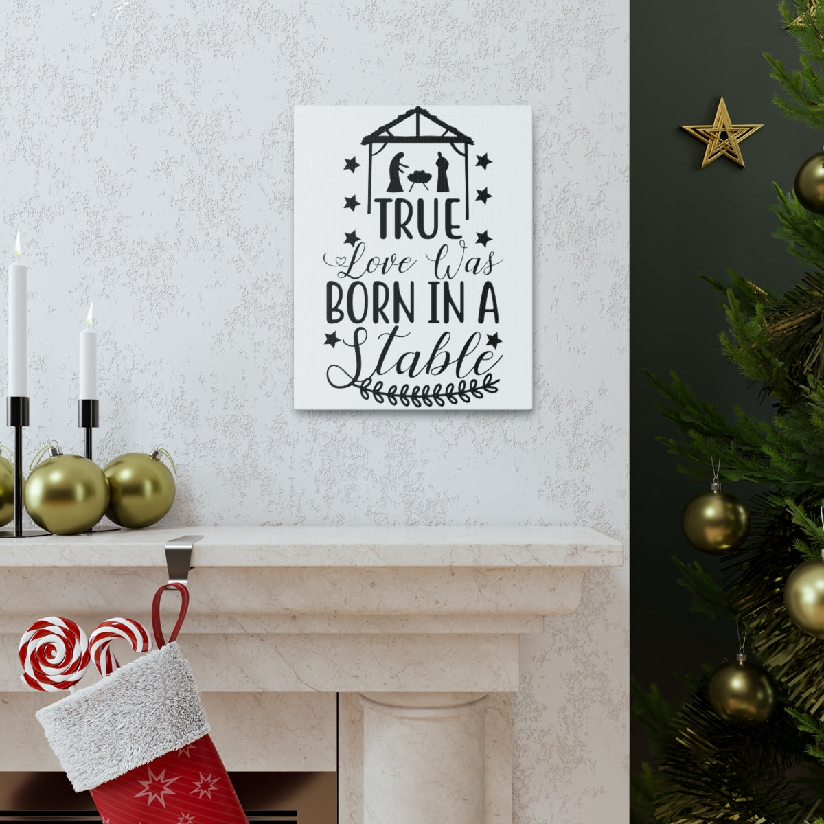 Scripture Walls Love Was Born 1 Corinthians 13:4-8 Christian Wall Art Print Ready to Hang Unframed-Express Your Love Gifts