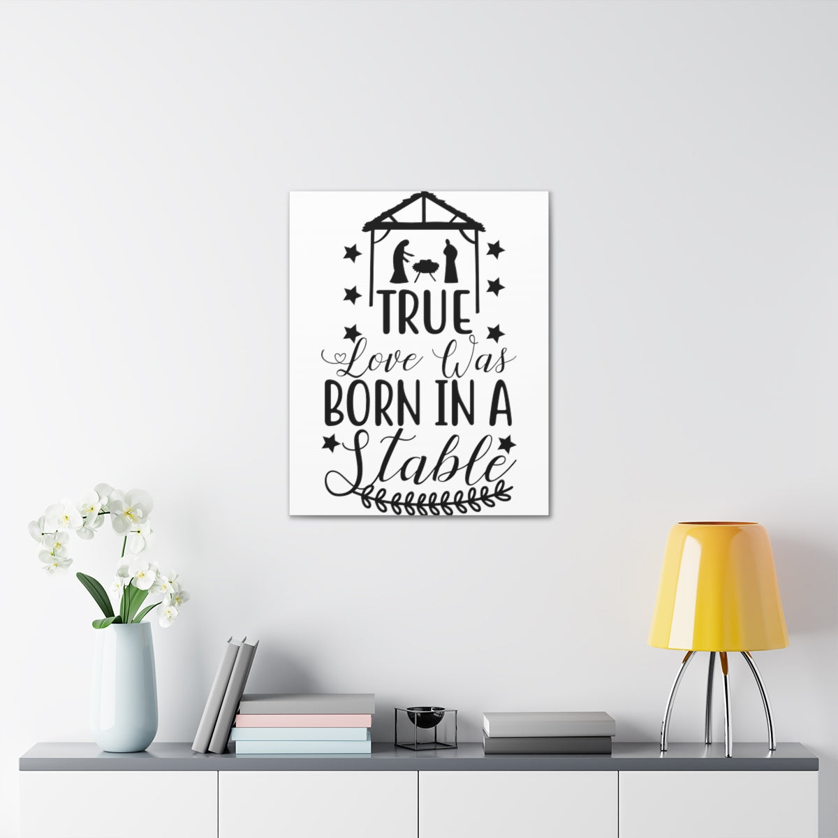 Scripture Walls Love Was Born 1 Corinthians 13:4-8 Christian Wall Art Print Ready to Hang Unframed-Express Your Love Gifts