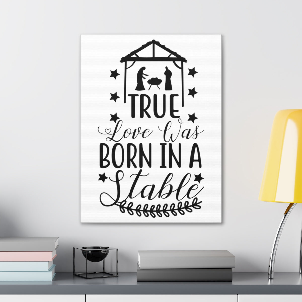 Scripture Walls Love Was Born 1 Corinthians 13:4-8 Christian Wall Art Print Ready to Hang Unframed-Express Your Love Gifts