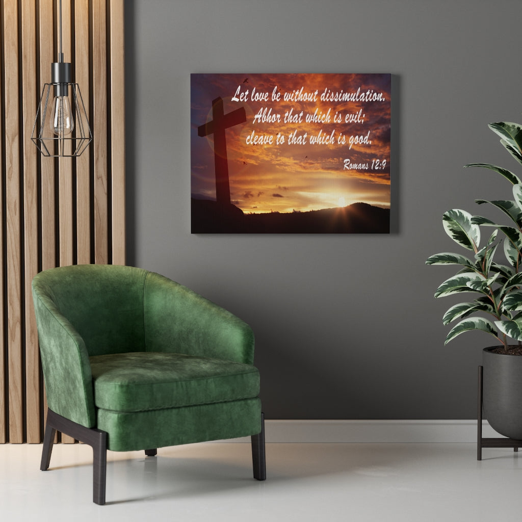 Scripture Walls Love Without Dissimulation Romans 12:9 Bible Verse Canvas Christian Wall Art Ready to Hang Unframed-Express Your Love Gifts