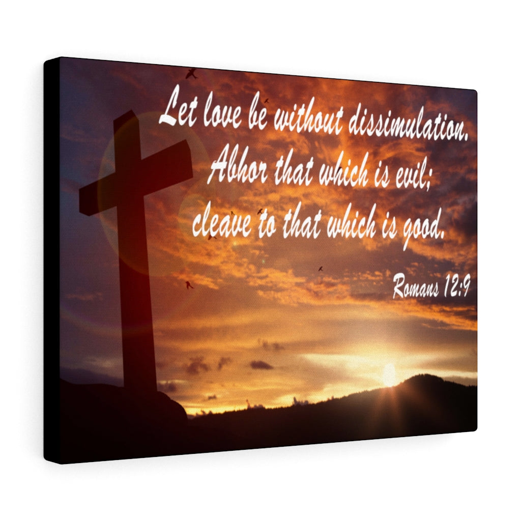 Scripture Walls Love Without Dissimulation Romans 12:9 Bible Verse Canvas Christian Wall Art Ready to Hang Unframed-Express Your Love Gifts