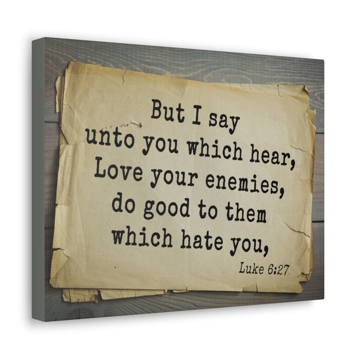Scripture Walls Love Your Enemies Luke 6:27 Bible Verse Canvas Christian Wall Art Bible Verse Print Ready To Hang Unframed-Express Your Love Gifts