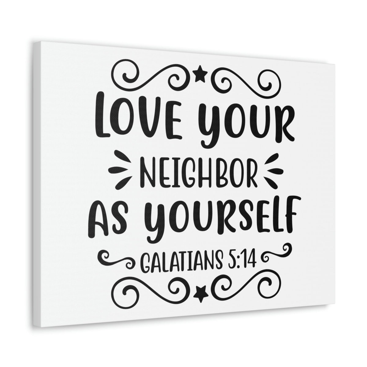 Scripture Walls Love Your Neighbor As Yourself Galatians 5:14 Star Bible Verse Canvas Christian Wall Art Ready to Hang Unframed-Express Your Love Gifts
