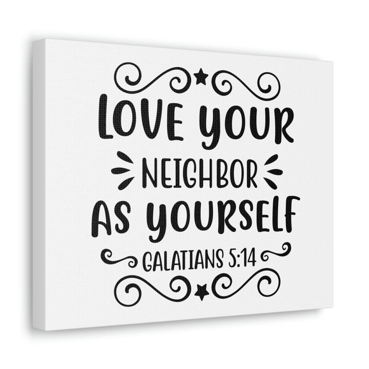 Scripture Walls Love Your Neighbor As Yourself Galatians 5:14 Star Bible Verse Canvas Christian Wall Art Ready to Hang Unframed-Express Your Love Gifts