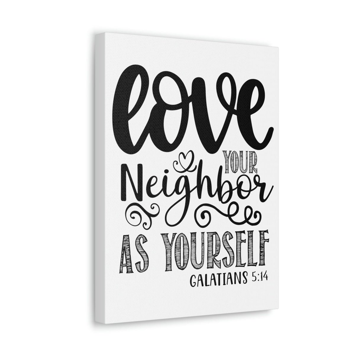 Scripture Walls Love Your Neighbor Galatians 5:14 Heart Christian Wall Art Print Ready to Hang Unframed-Express Your Love Gifts