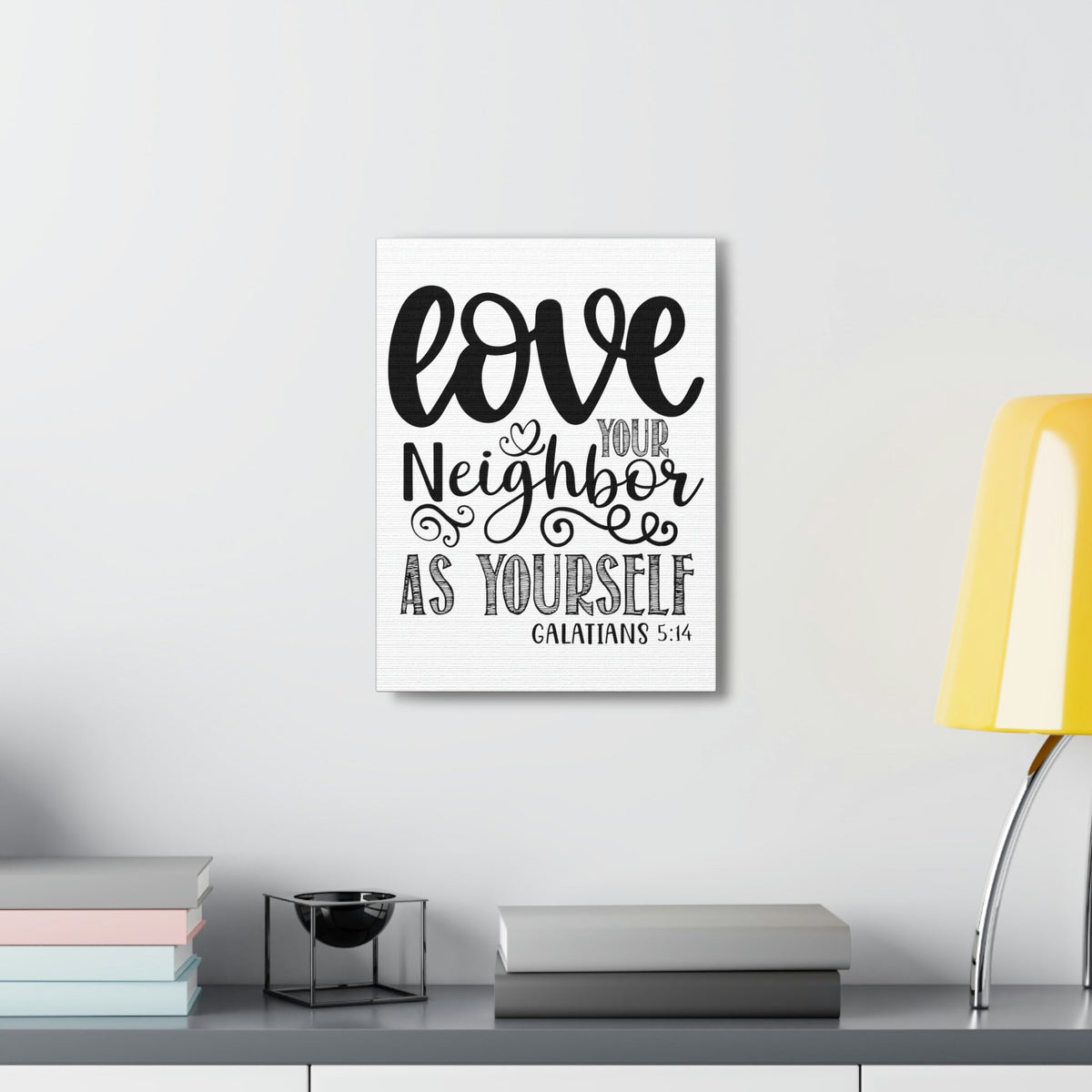 Scripture Walls Love Your Neighbor Galatians 5:14 Heart Christian Wall Art Print Ready to Hang Unframed-Express Your Love Gifts