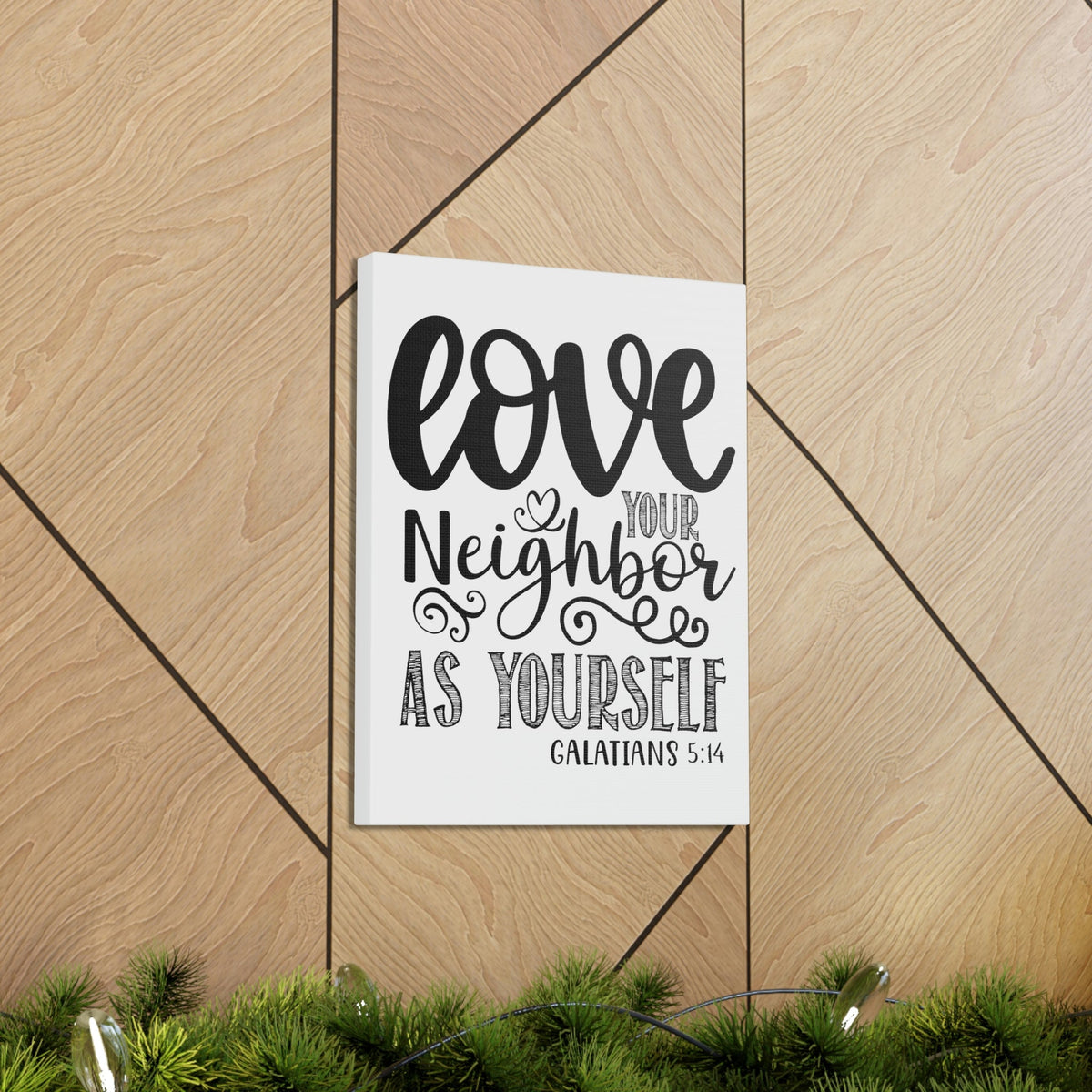 Scripture Walls Love Your Neighbor Galatians 5:14 Heart Christian Wall Art Print Ready to Hang Unframed-Express Your Love Gifts