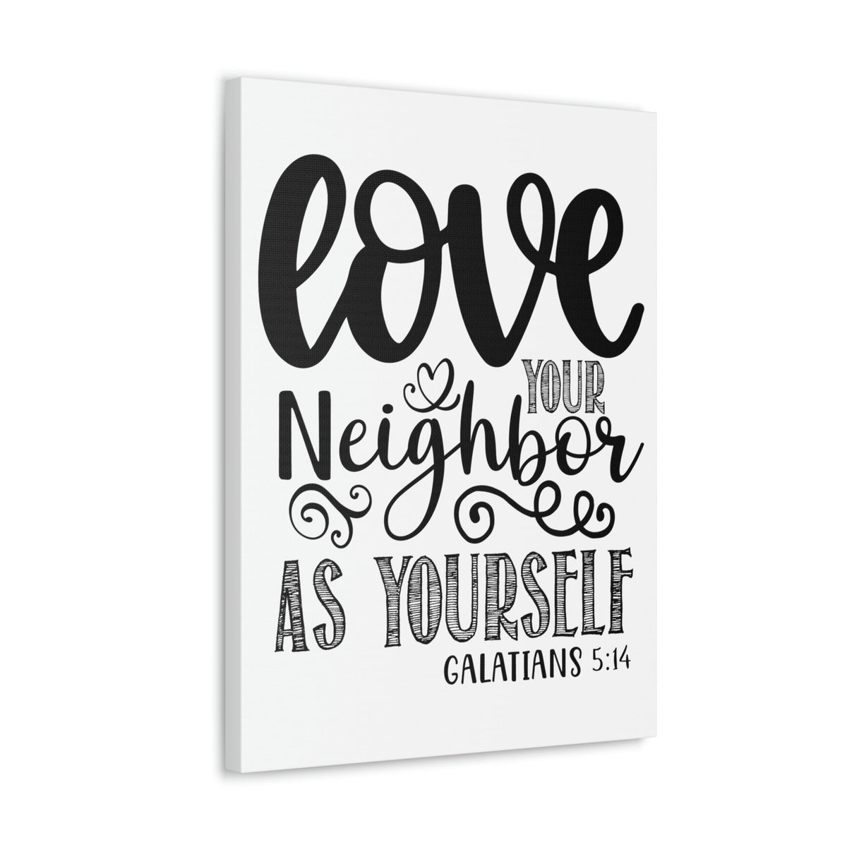 Scripture Walls Love Your Neighbor Galatians 5:14 Heart Christian Wall Art Print Ready to Hang Unframed-Express Your Love Gifts