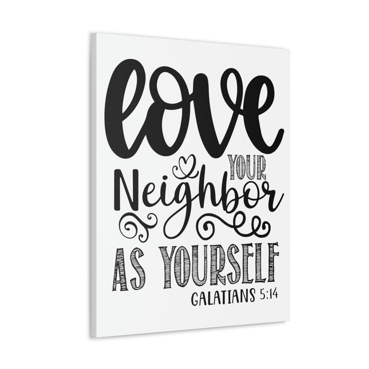Scripture Walls Love Your Neighbor Galatians 5:14 Heart Christian Wall Art Print Ready to Hang Unframed-Express Your Love Gifts