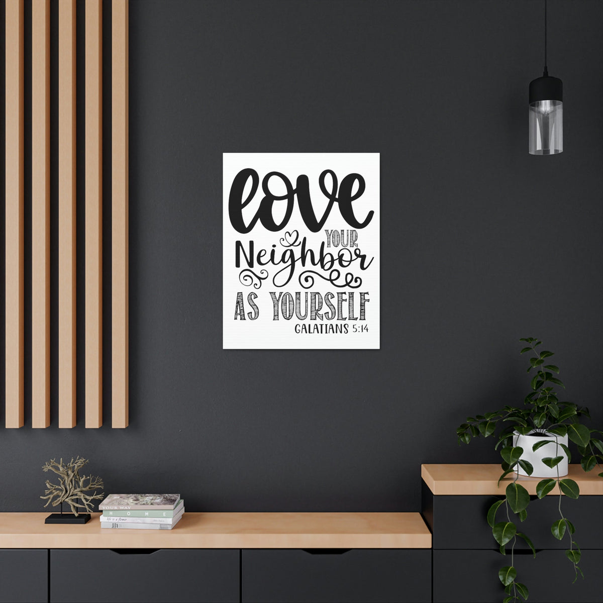 Scripture Walls Love Your Neighbor Galatians 5:14 Heart Christian Wall Art Print Ready to Hang Unframed-Express Your Love Gifts