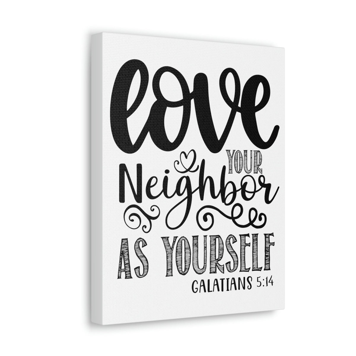Scripture Walls Love Your Neighbor Galatians 5:14 Heart Christian Wall Art Print Ready to Hang Unframed-Express Your Love Gifts