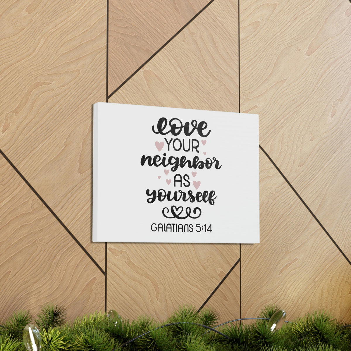 Scripture Walls Love Your Neighbor Galatians 5:14 Hearts Christian Wall Art Bible Verse Print Ready to Hang Unframed-Express Your Love Gifts