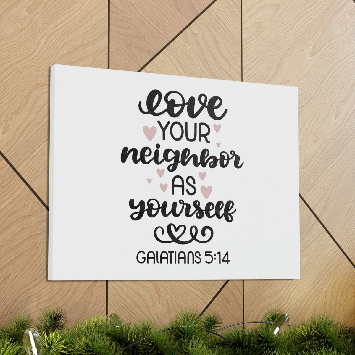 Scripture Walls Love Your Neighbor Galatians 5:14 Hearts Christian Wall Art Bible Verse Print Ready to Hang Unframed-Express Your Love Gifts