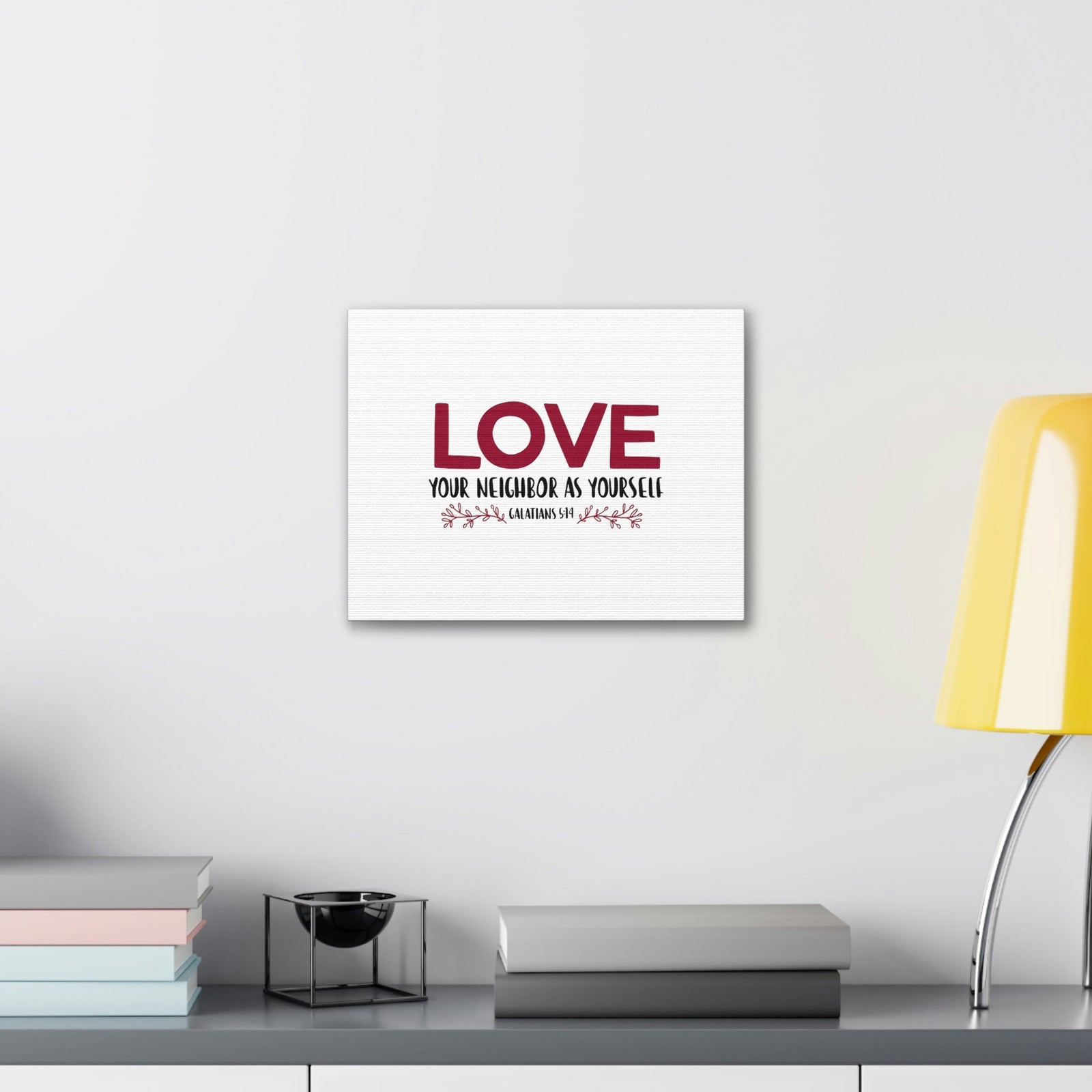 Scripture Walls Love Your Neighbor Galatians 5:14 Red Christian Wall Art Bible Verse Print Ready to Hang Unframed-Express Your Love Gifts