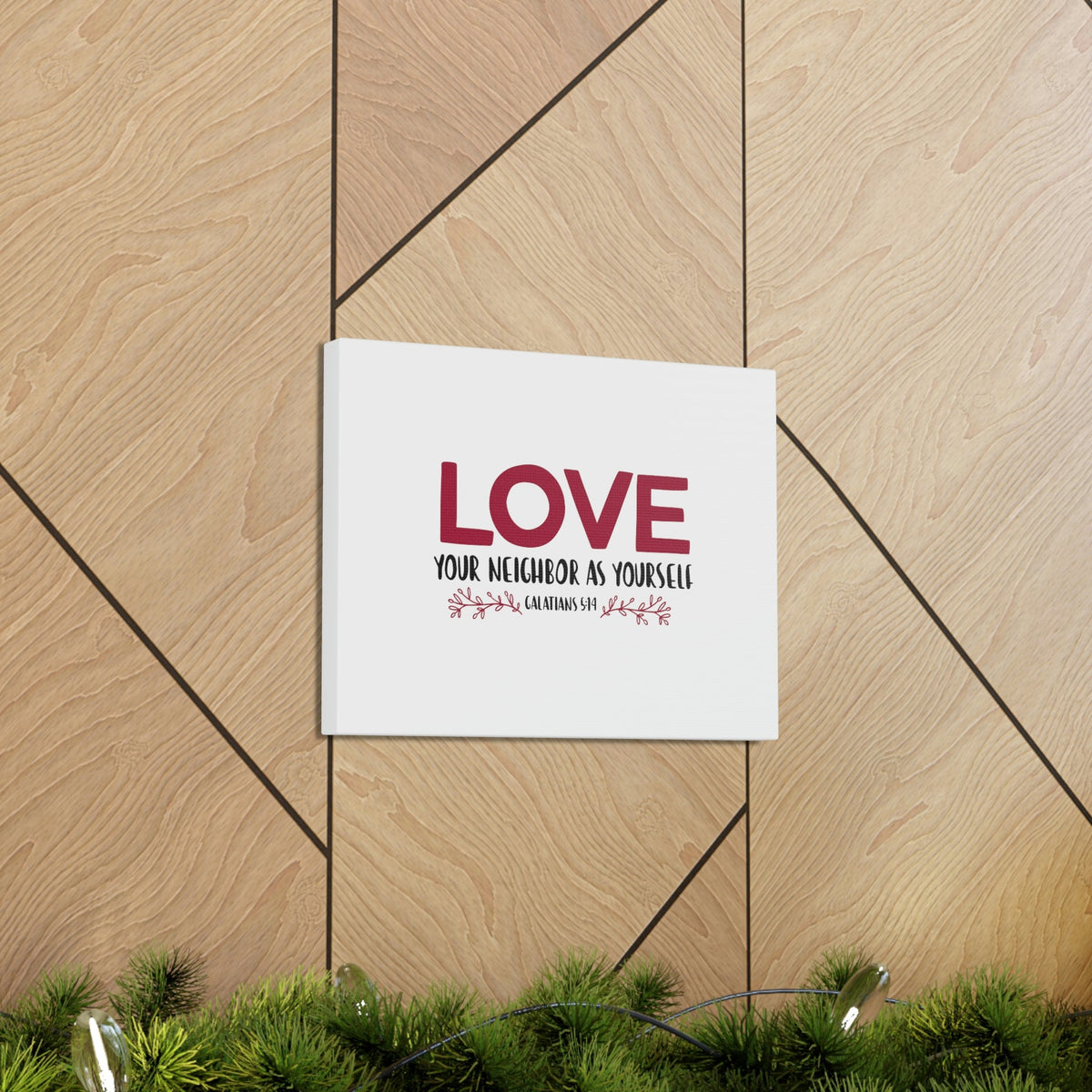 Scripture Walls Love Your Neighbor Galatians 5:14 Red Christian Wall Art Bible Verse Print Ready to Hang Unframed-Express Your Love Gifts