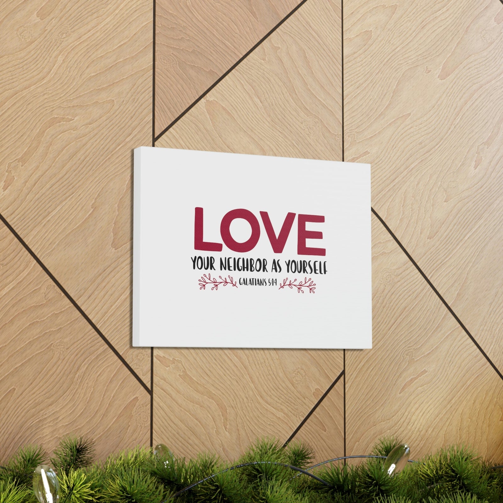 Scripture Walls Love Your Neighbor Galatians 5:14 Red Christian Wall Art Bible Verse Print Ready to Hang Unframed-Express Your Love Gifts
