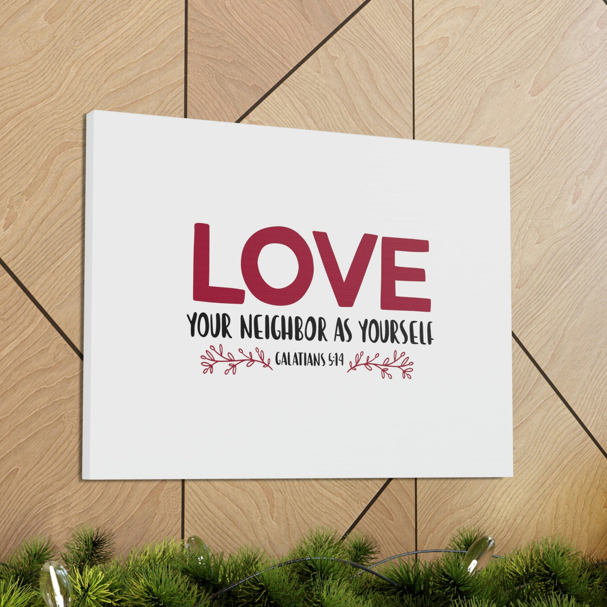 Scripture Walls Love Your Neighbor Galatians 5:14 Red Christian Wall Art Bible Verse Print Ready to Hang Unframed-Express Your Love Gifts