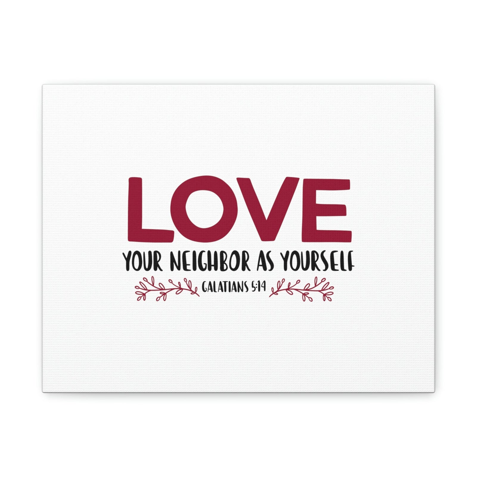 Scripture Walls Love Your Neighbor Galatians 5:14 Red Christian Wall Art Bible Verse Print Ready to Hang Unframed-Express Your Love Gifts