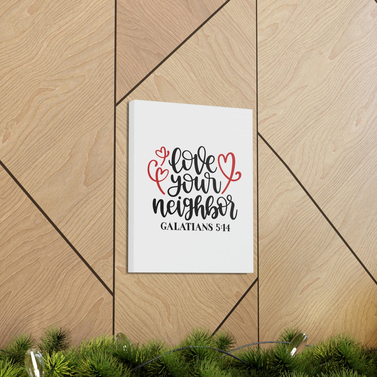 Scripture Walls Love Your Neighbor Galatians 5:14 Red Heart Christian Wall Art Bible Verse Print Ready to Hang Unframed-Express Your Love Gifts