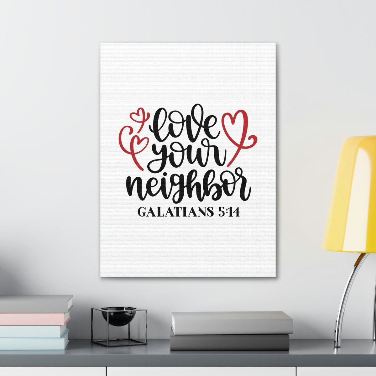 Scripture Walls Love Your Neighbor Galatians 5:14 Red Heart Christian Wall Art Bible Verse Print Ready to Hang Unframed-Express Your Love Gifts