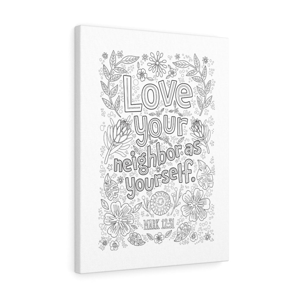 Scripture Walls Love Your Neighbor Mark 12:31 Bible Verse Canvas Christian Wall Art Ready to Hang Unframed-Express Your Love Gifts