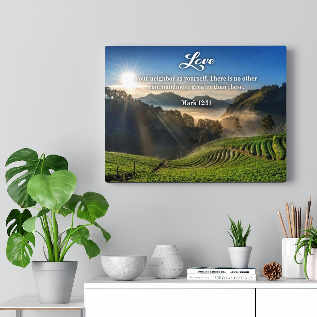 Scripture Walls Love Your Neighbor Mark 12:31 Christian Home Decor Bible Art Unframed-Express Your Love Gifts