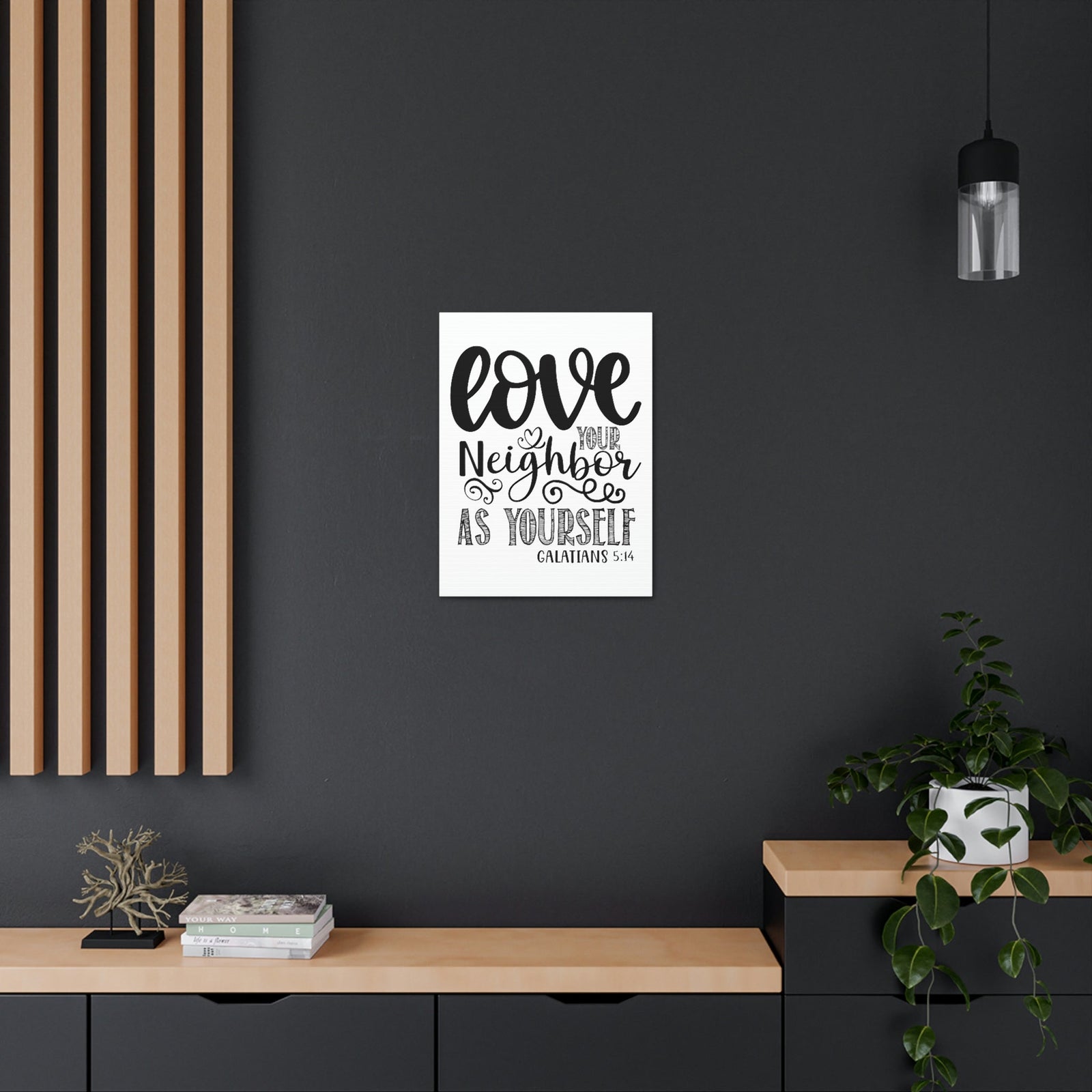 Scripture Walls Love Your Neighbors Galatians 5:14 Bible Verse Canvas Christian Wall Art Ready to Hang Unframed-Express Your Love Gifts