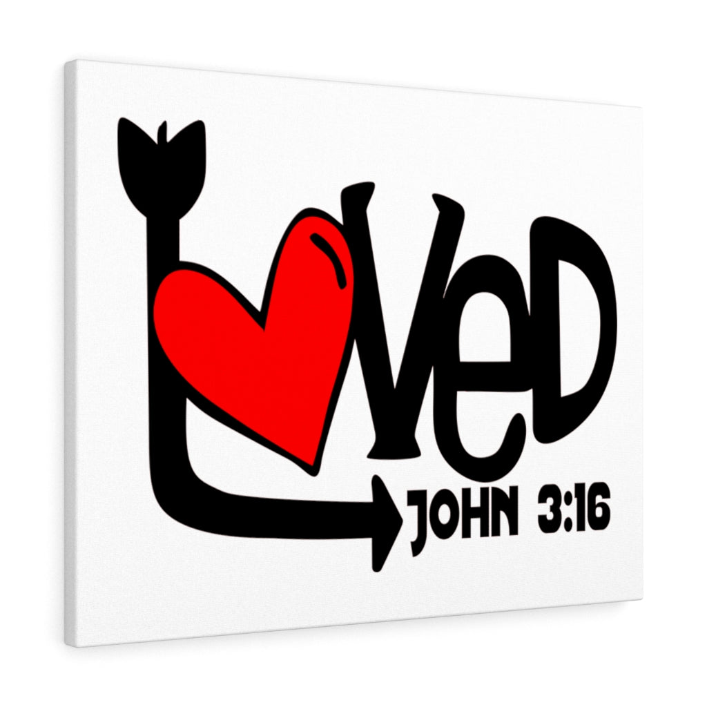 Scripture Walls Loved Arrow John 3:16 Bible Verse Canvas Christian Wall Art Ready to Hang Unframed-Express Your Love Gifts