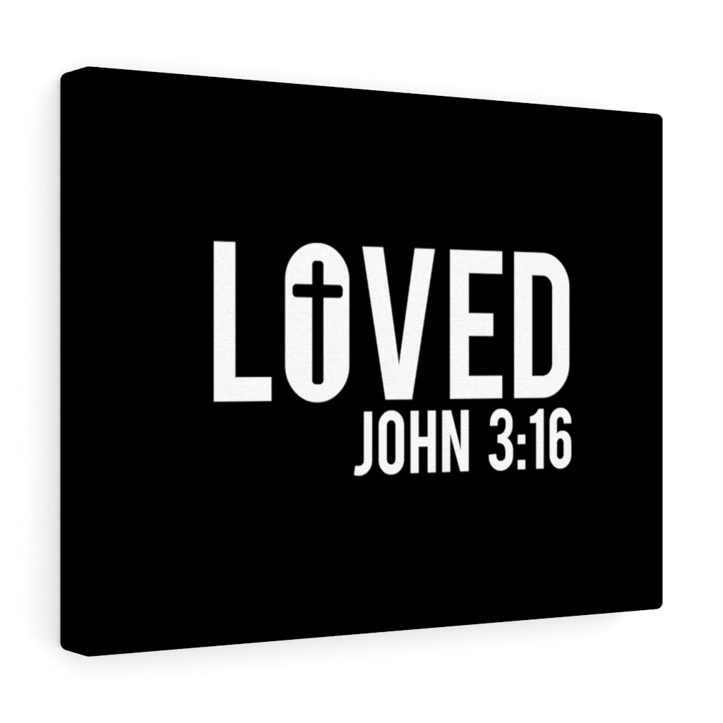 Scripture Walls Loved Cross John 3:16 Bible Verse Canvas Christian Wall Art Ready to Hang Unframed-Express Your Love Gifts