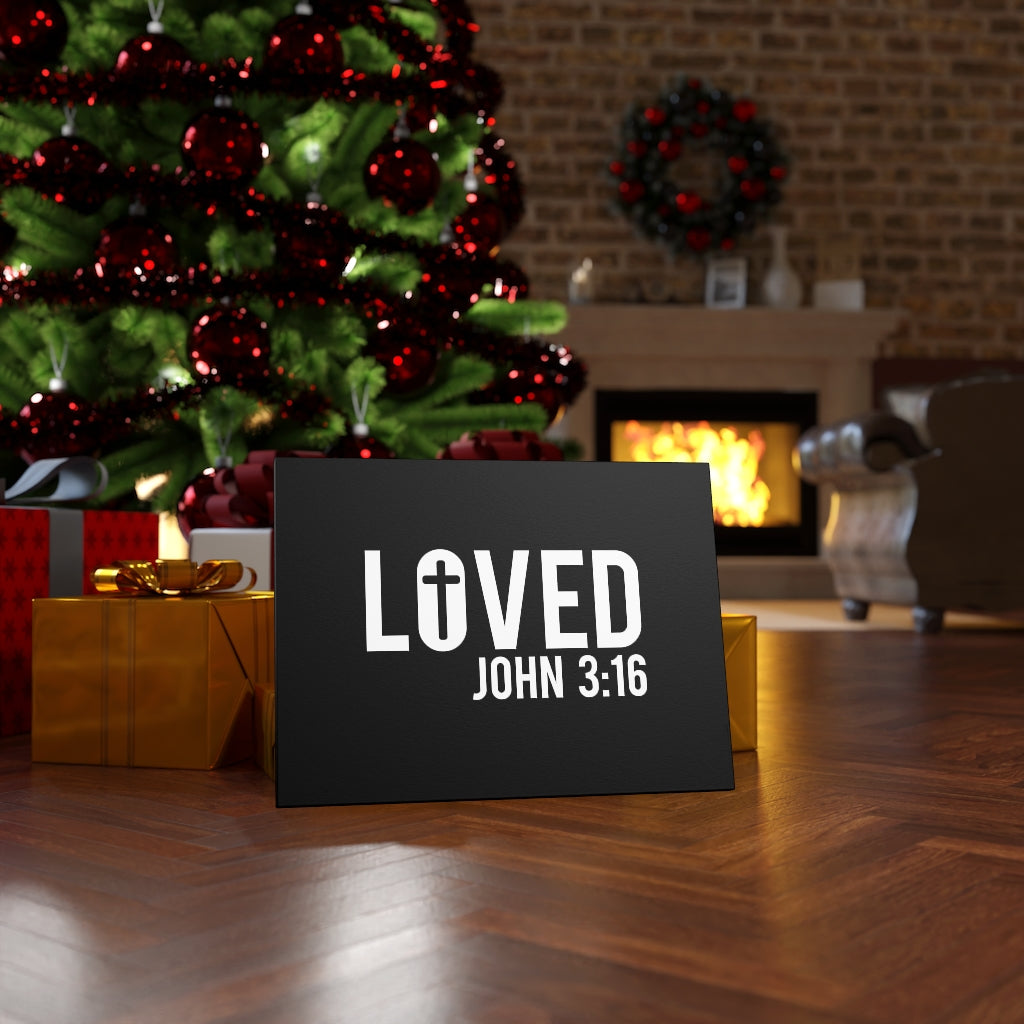 Scripture Walls Loved Cross John 3:16 Bible Verse Canvas Christian Wall Art Ready to Hang Unframed-Express Your Love Gifts