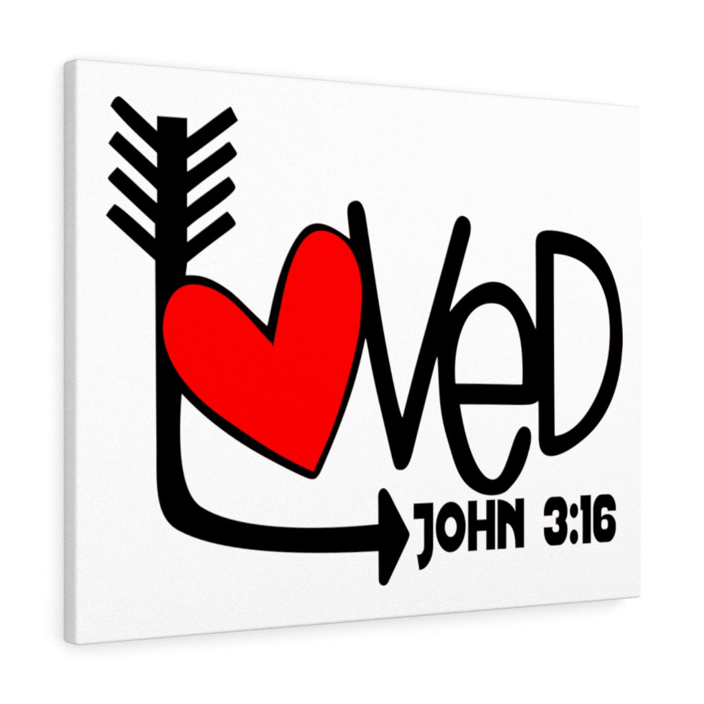 Scripture Walls Loved Heart John 3:16 Bible Verse Canvas Christian Wall Art Ready to Hang Unframed-Express Your Love Gifts