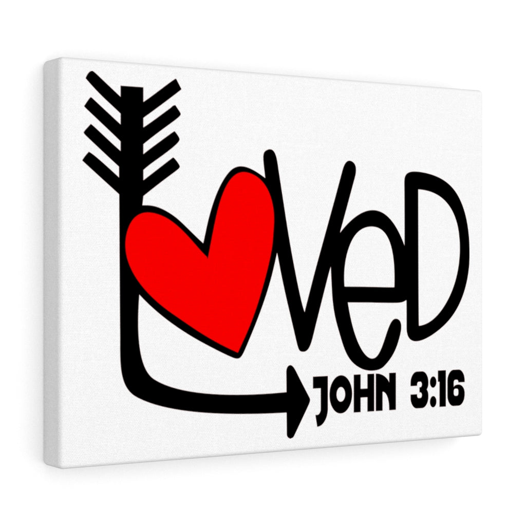 Scripture Walls Loved Heart John 3:16 Bible Verse Canvas Christian Wall Art Ready to Hang Unframed-Express Your Love Gifts