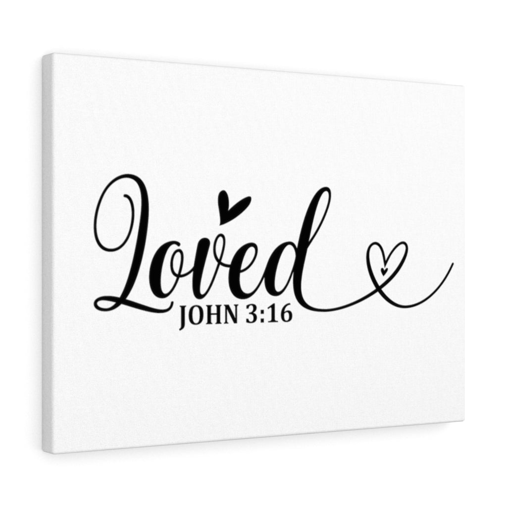 Scripture Walls Loved Heart John 3:16 Bible Verse Canvas Christian Wall Art Ready to Hang Unframed-Express Your Love Gifts