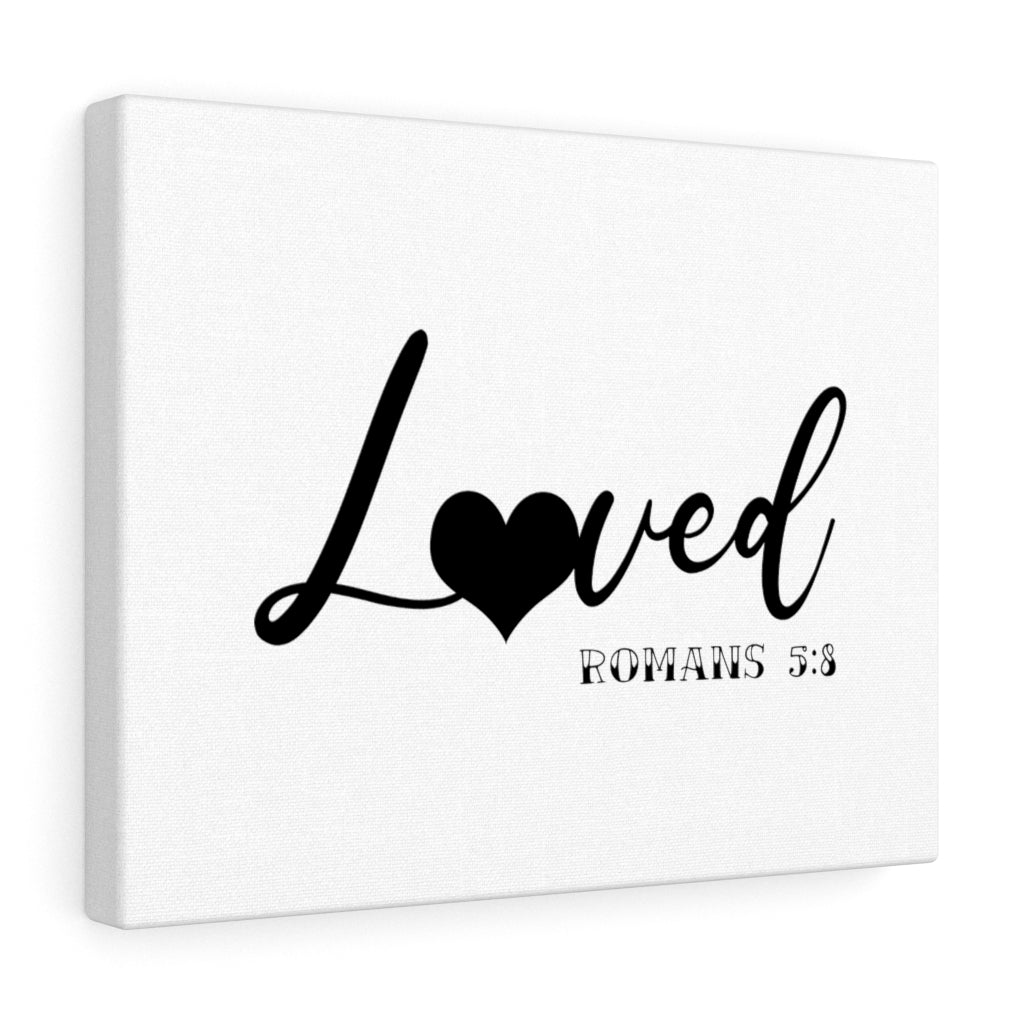 Scripture Walls Loved Heart Romans 5:8 Bible Verse Canvas Christian Wall Art Ready to Hang Unframed-Express Your Love Gifts