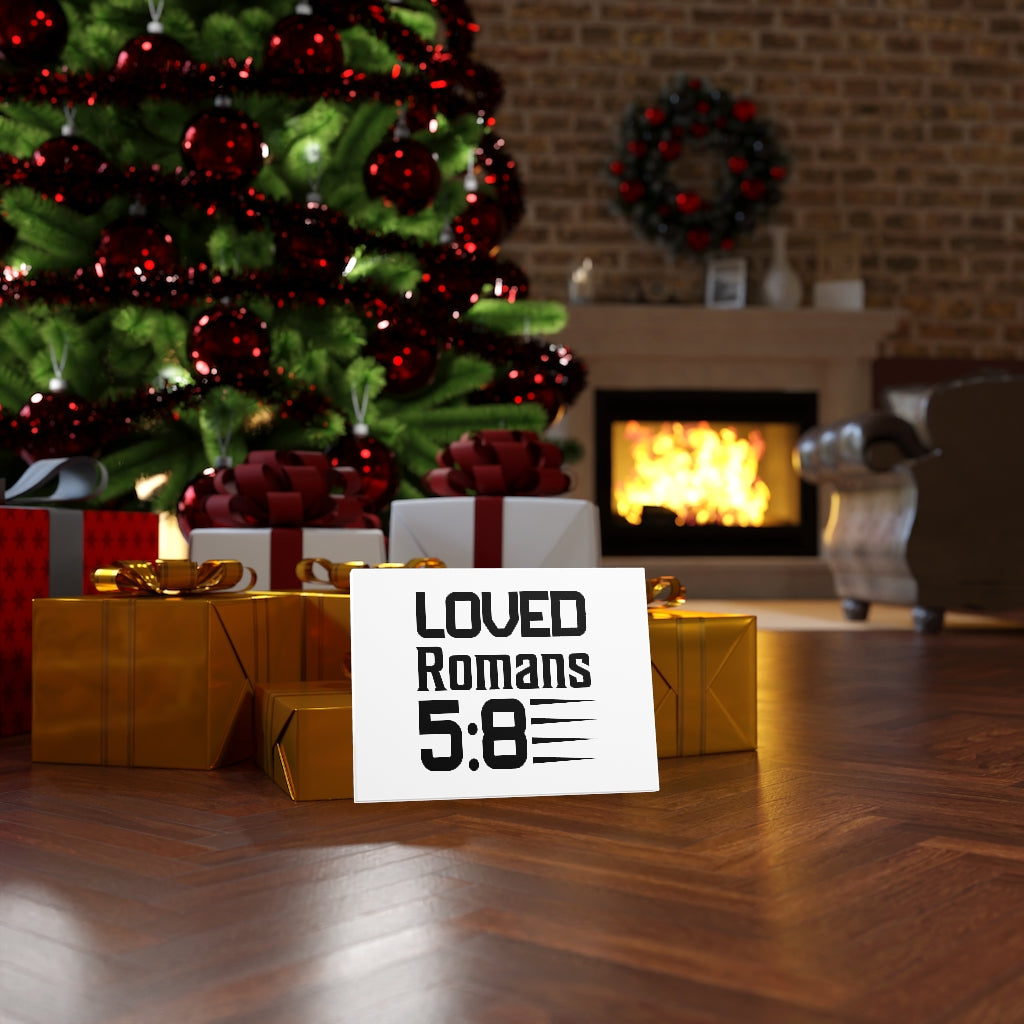 Scripture Walls Loved Romans 5:8 Bible Verse Canvas Christian Wall Art Ready to Hang Unframed-Express Your Love Gifts