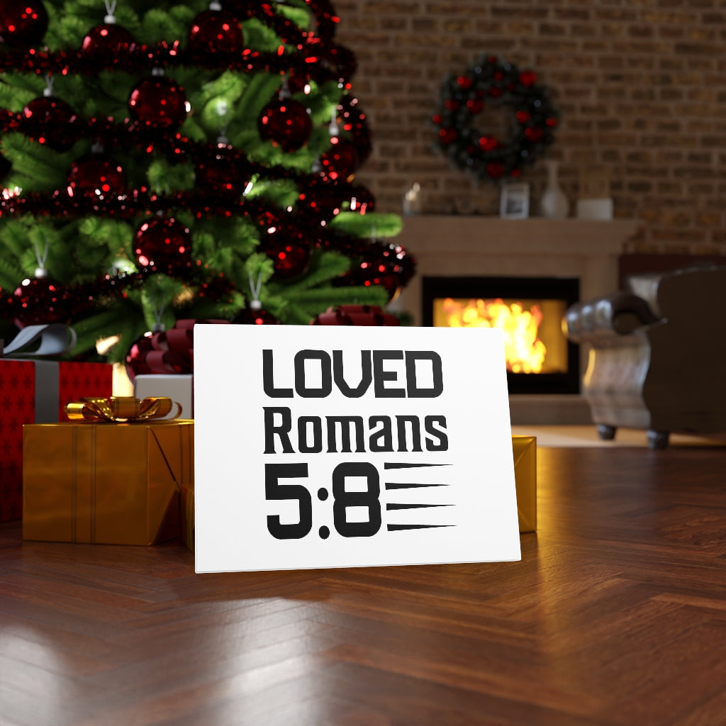 Scripture Walls Loved Romans 5:8 Bible Verse Canvas Christian Wall Art Ready to Hang Unframed-Express Your Love Gifts