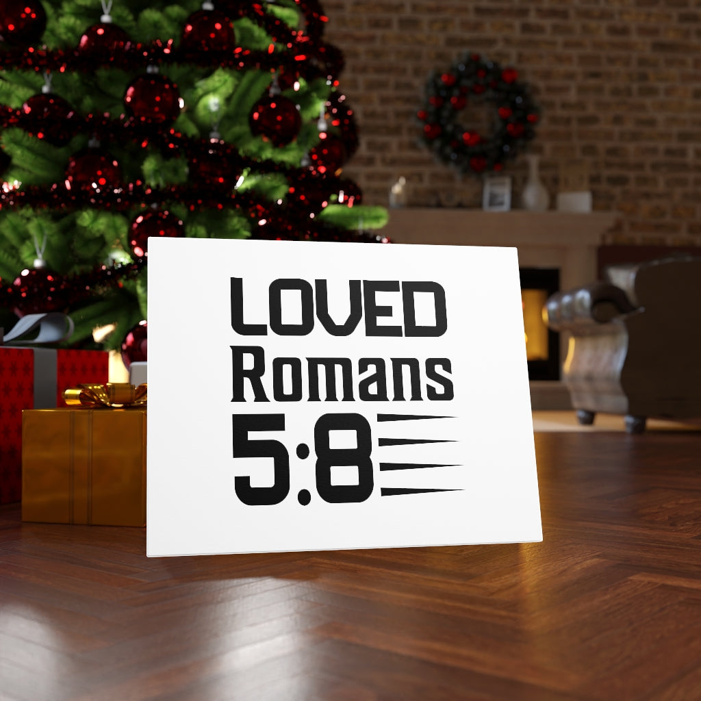 Scripture Walls Loved Romans 5:8 Bible Verse Canvas Christian Wall Art Ready to Hang Unframed-Express Your Love Gifts