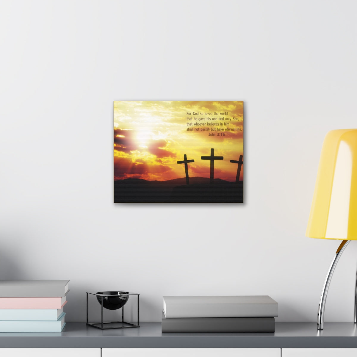 Scripture Walls Loved The World John 3:16 Bible Verse Canvas Christian Wall Art Bible Verse Print Ready To Hang Unframed-Express Your Love Gifts