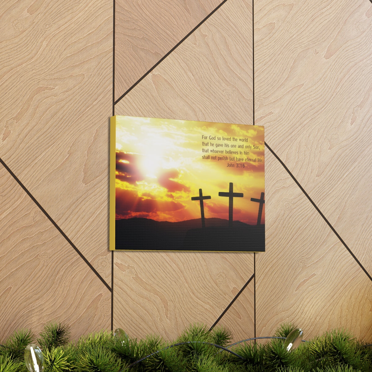 Scripture Walls Loved The World John 3:16 Bible Verse Canvas Christian Wall Art Bible Verse Print Ready To Hang Unframed-Express Your Love Gifts