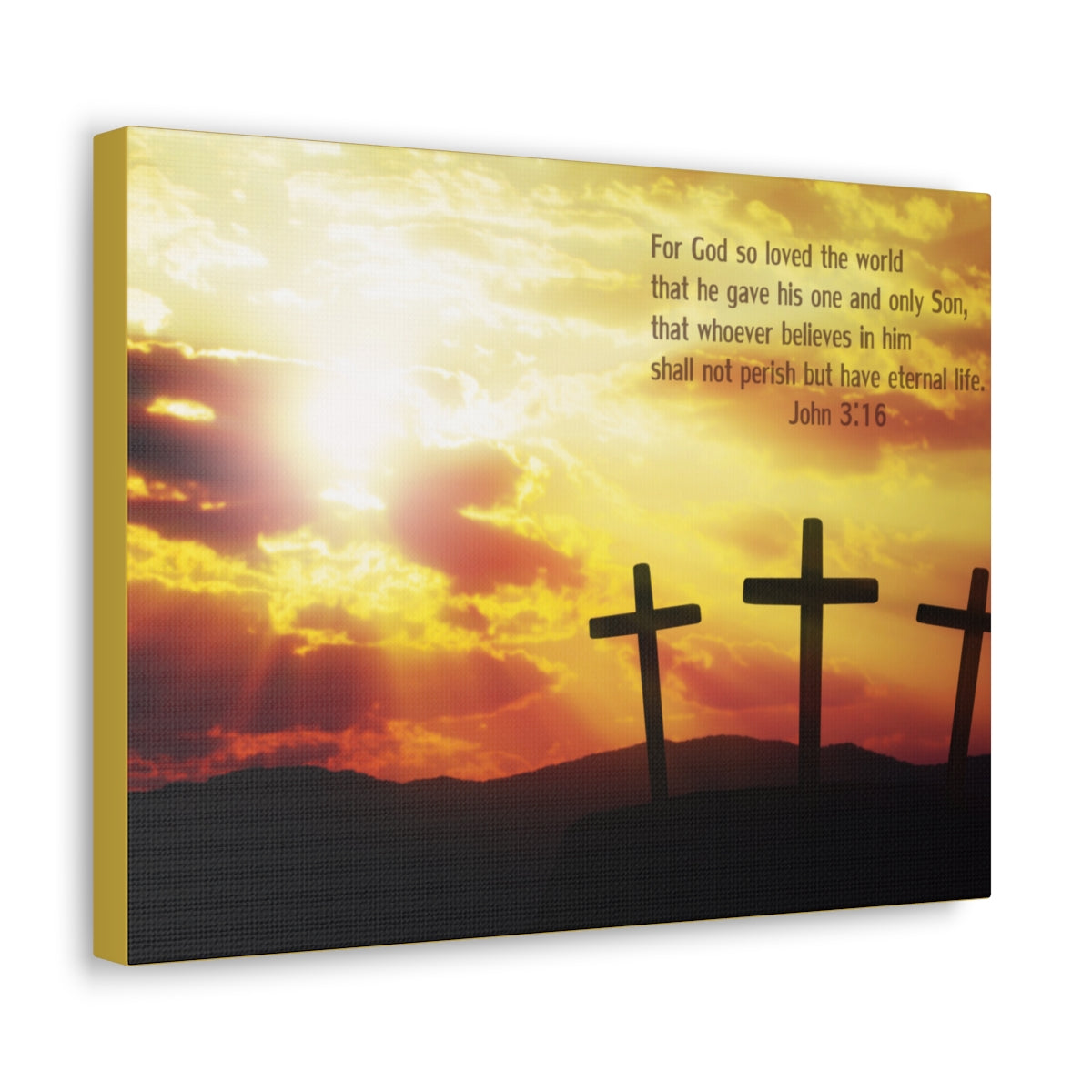 Scripture Walls Loved The World John 3:16 Bible Verse Canvas Christian Wall Art Bible Verse Print Ready To Hang Unframed-Express Your Love Gifts
