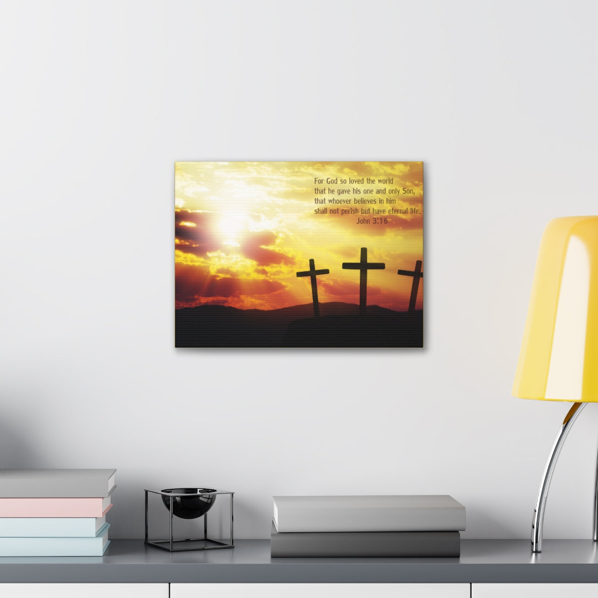 Scripture Walls Loved The World John 3:16 Bible Verse Canvas Christian Wall Art Bible Verse Print Ready To Hang Unframed-Express Your Love Gifts