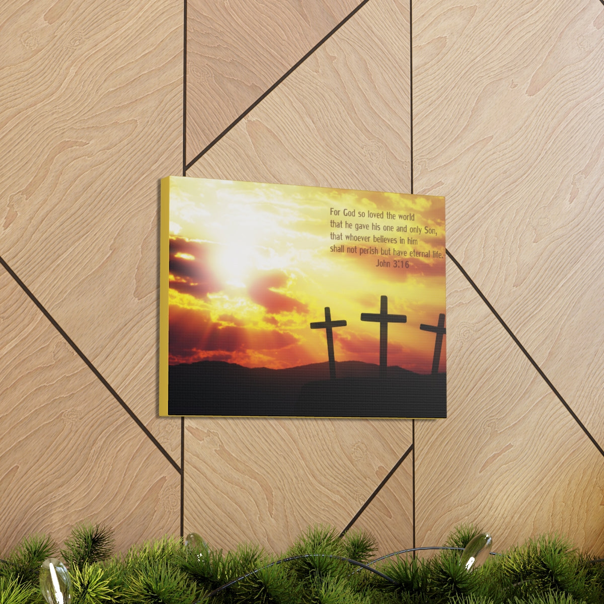 Scripture Walls Loved The World John 3:16 Bible Verse Canvas Christian Wall Art Bible Verse Print Ready To Hang Unframed-Express Your Love Gifts