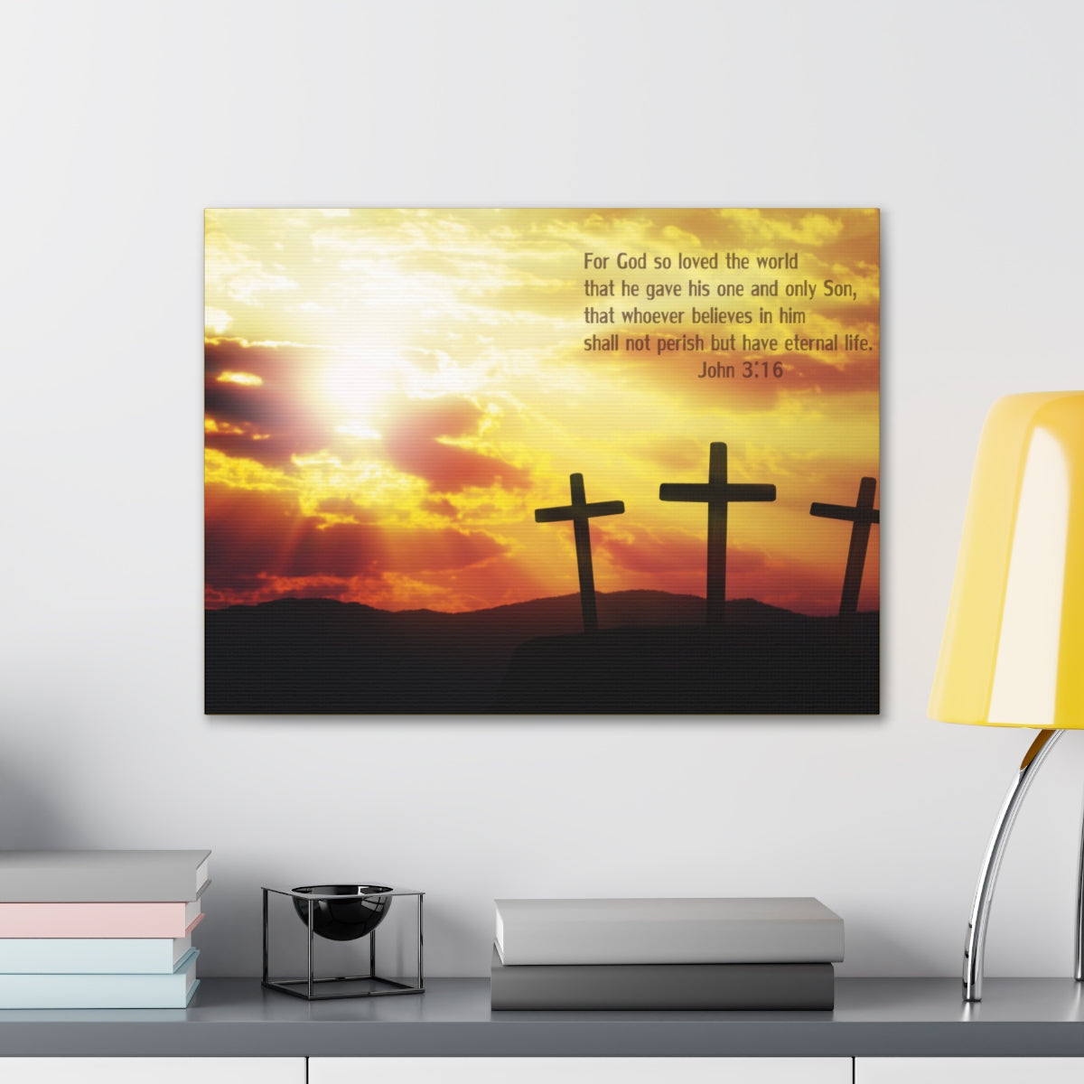 Scripture Walls Loved The World John 3:16 Bible Verse Canvas Christian Wall Art Bible Verse Print Ready To Hang Unframed-Express Your Love Gifts