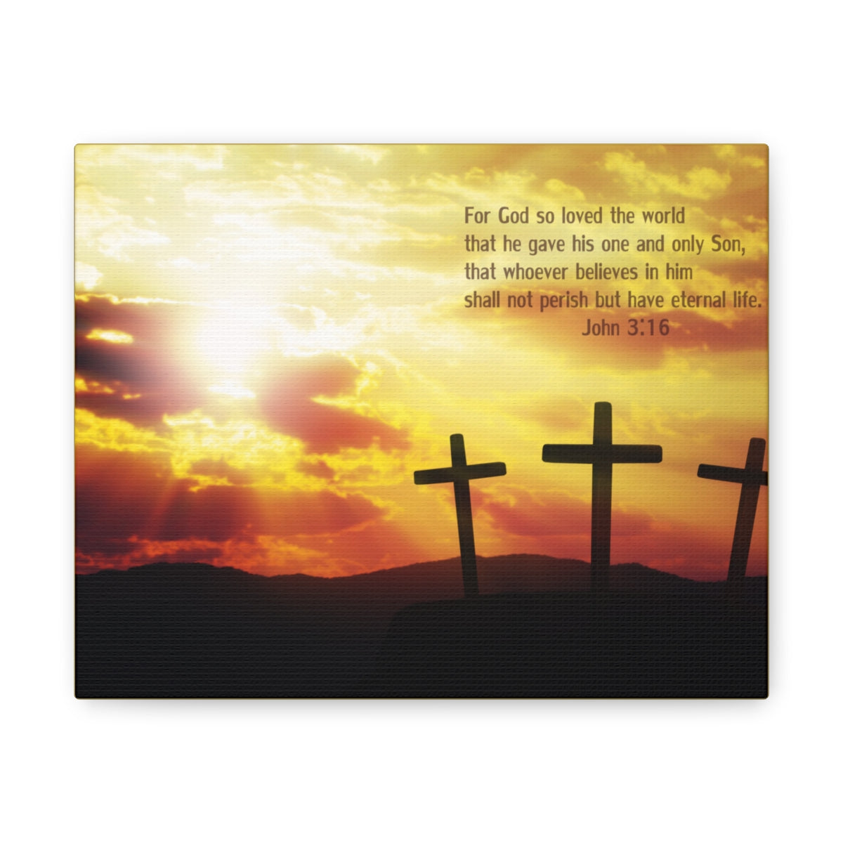 Scripture Walls Loved The World John 3:16 Bible Verse Canvas Christian Wall Art Bible Verse Print Ready To Hang Unframed-Express Your Love Gifts